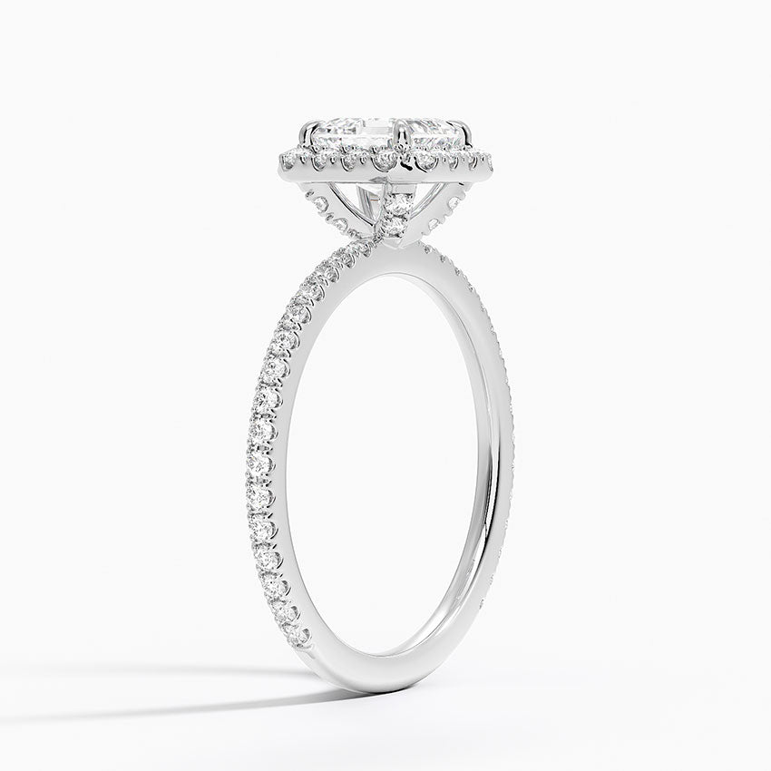1,50 Karat Asscher Halo Tasarım Tektaş Laboratuvar Pırlanta Yüzük 18K - Celestia - Bold Diamonds