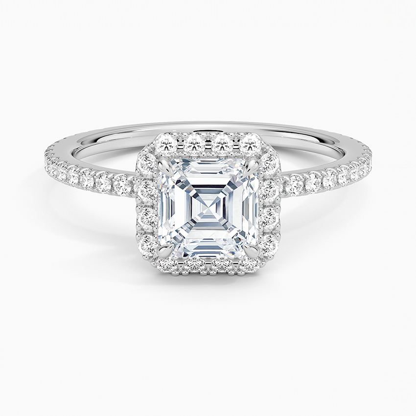 1,50 Karat Asscher Halo Tasarım Tektaş Laboratuvar Pırlanta Yüzük 18K - Celestia - Bold Diamonds