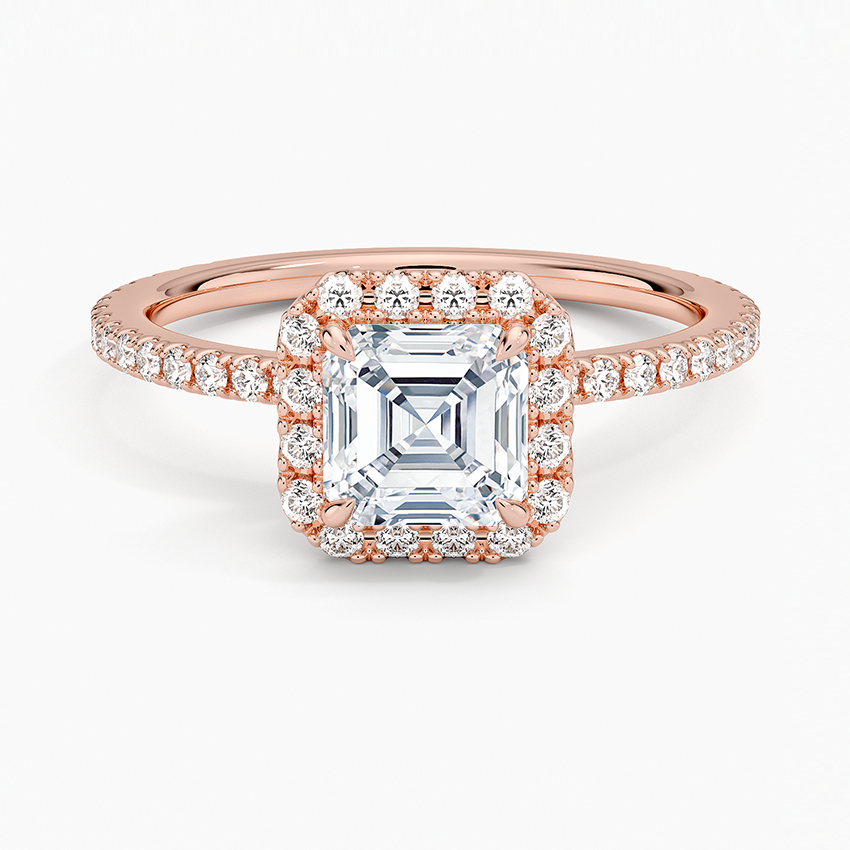 1,50 Karat Asscher Halo Tasarım Tektaş Laboratuvar Pırlanta Yüzük 18K - Celestia - Bold Diamonds