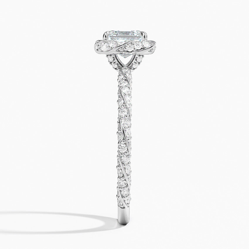 1.50 Karat Asscher Halo Tasarım Tektaş Laboratuvar Pırlanta Yüzük 18k  -Elyra - Bold Diamonds