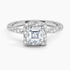 1.50 Karat Asscher Halo Tasarım Tektaş Laboratuvar Pırlanta Yüzük 18k  -Elyra - Bold Diamonds