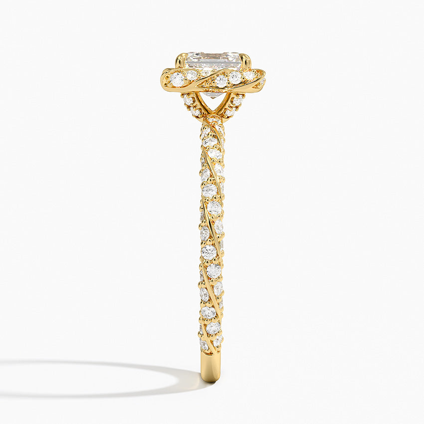 1.50 Karat Asscher Halo Tasarım Tektaş Laboratuvar Pırlanta Yüzük 18k  -Elyra - Bold Diamonds