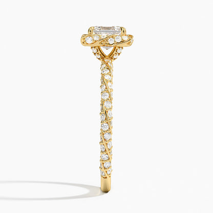 1.50 Karat Asscher Halo Tasarım Tektaş Laboratuvar Pırlanta Yüzük 18k  -Elyra - Bold Diamonds