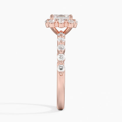 1.50 Karat Asscher Halo Tasarım Tektaş Laboratuvar Pırlanta Yüzük 18K -Mirara - Bold Diamonds