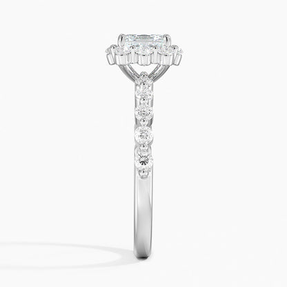 1.50 Karat Asscher Halo Tasarım Tektaş Laboratuvar Pırlanta Yüzük 18K -Mirara - Bold Diamonds