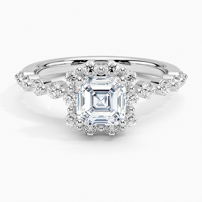 1.50 Karat Asscher Halo Tasarım Tektaş Laboratuvar Pırlanta Yüzük 18K -Mirara - Bold Diamonds