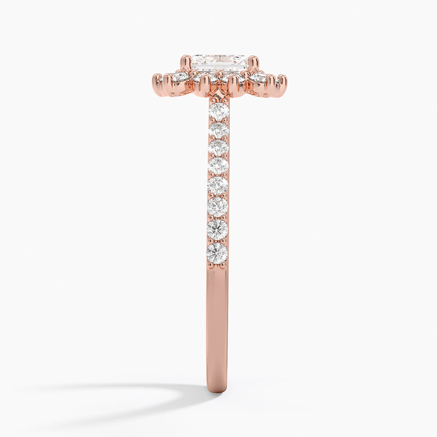 1,50 Karat Asscher Halo Tasarım Tektaş Laboratuvar Pırlanta Yüzük 18K -Seraphina - Bold Diamonds