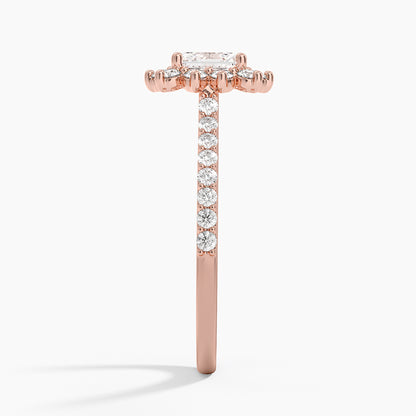 1,50 Karat Asscher Halo Tasarım Tektaş Laboratuvar Pırlanta Yüzük 18K -Seraphina - Bold Diamonds