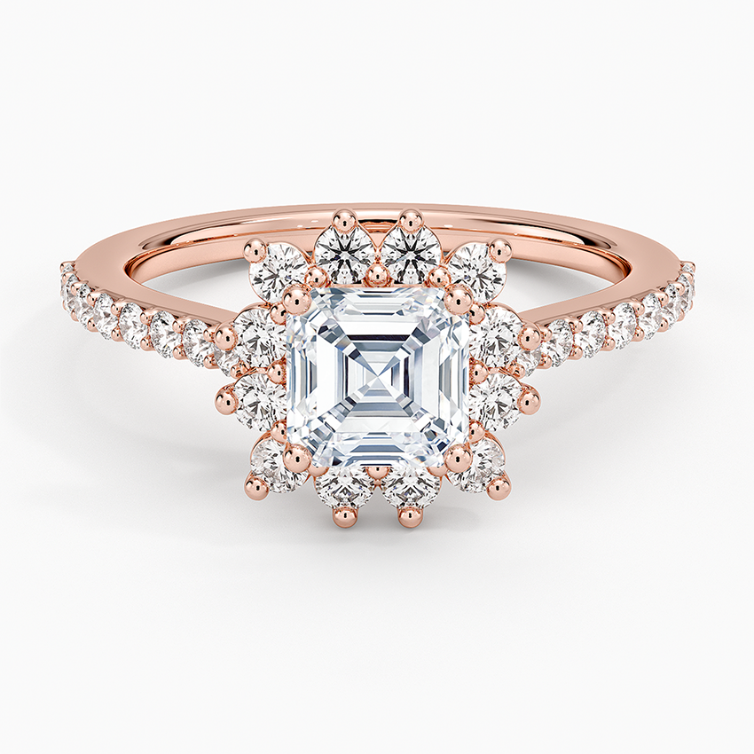 1,50 Karat Asscher Halo Tasarım Tektaş Laboratuvar Pırlanta Yüzük 18K -Seraphina - Bold Diamonds