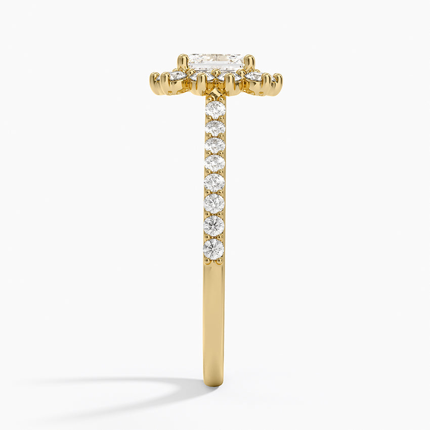 1,50 Karat Asscher Halo Tasarım Tektaş Laboratuvar Pırlanta Yüzük 18K -Seraphina - Bold Diamonds