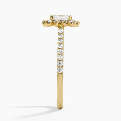 1,50 Karat Asscher Halo Tasarım Tektaş Laboratuvar Pırlanta Yüzük 18K -Seraphina - Bold Diamonds