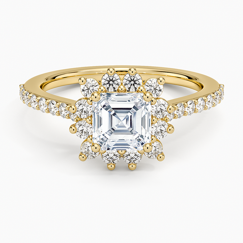 1,50 Karat Asscher Halo Tasarım Tektaş Laboratuvar Pırlanta Yüzük 18K -Seraphina - Bold Diamonds