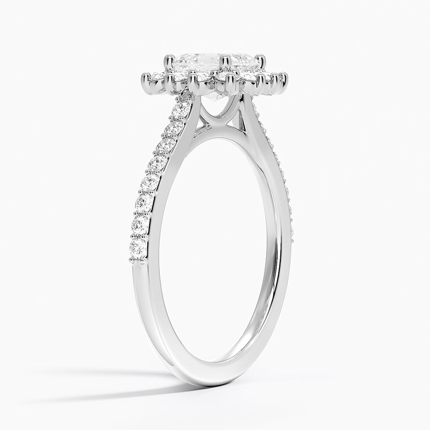 1,50 Karat Asscher Halo Tasarım Tektaş Laboratuvar Pırlanta Yüzük 18K -Seraphina - Bold Diamonds
