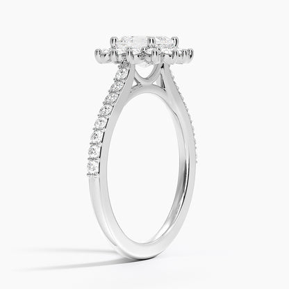 1,50 Karat Asscher Halo Tasarım Tektaş Laboratuvar Pırlanta Yüzük 18K -Seraphina - Bold Diamonds