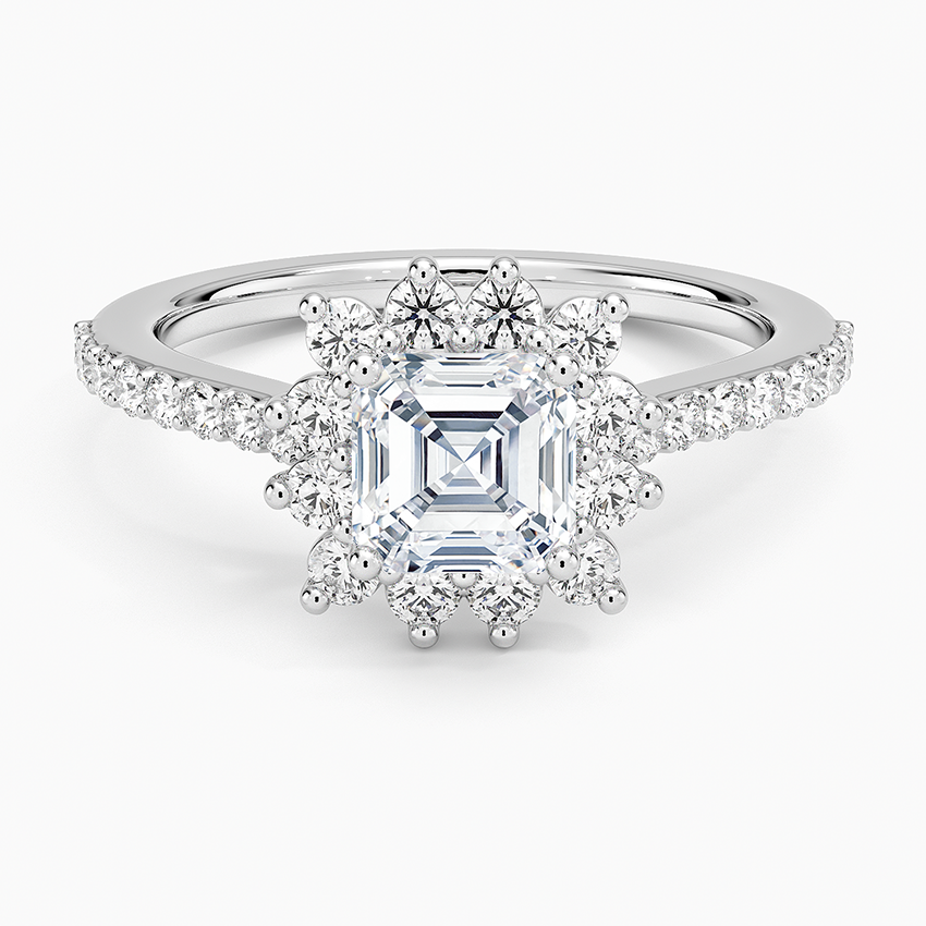 1,50 Karat Asscher Halo Tasarım Tektaş Laboratuvar Pırlanta Yüzük 18K -Seraphina - Bold Diamonds