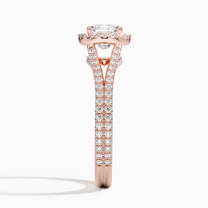 1,50 Karat Cushion Halo Tasarım Tektaş Laboratuvar Pırlanta Yüzük 18K -Aurelia - Bold Diamonds