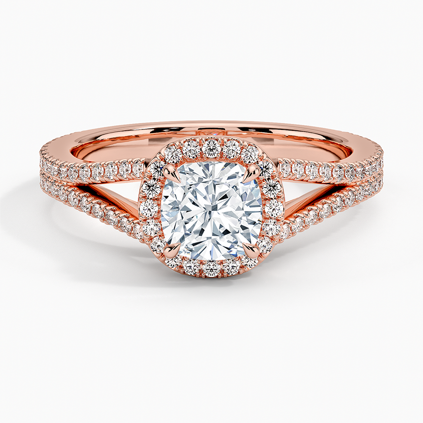 1,50 Karat Cushion Halo Tasarım Tektaş Laboratuvar Pırlanta Yüzük 18K -Aurelia - Bold Diamonds