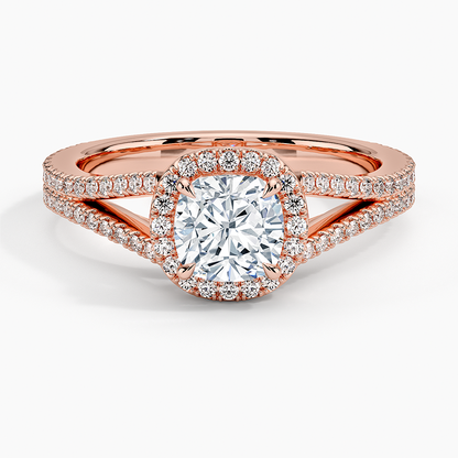 1,50 Karat Cushion Halo Tasarım Tektaş Laboratuvar Pırlanta Yüzük 18K -Aurelia - Bold Diamonds