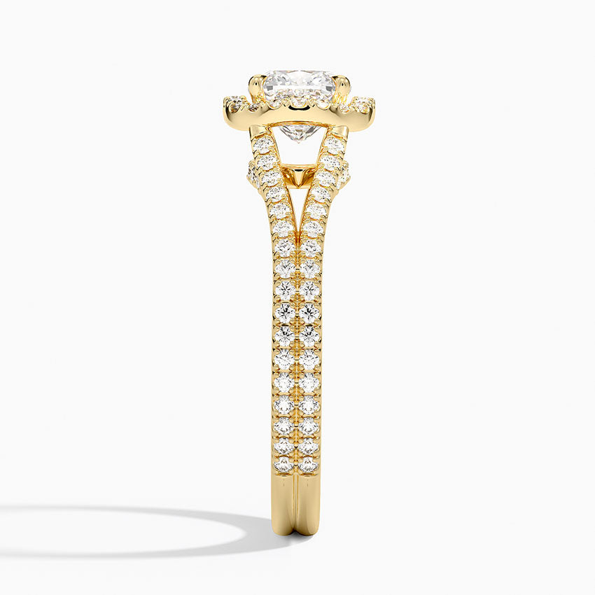 1,50 Karat Cushion Halo Tasarım Tektaş Laboratuvar Pırlanta Yüzük 18K -Aurelia - Bold Diamonds