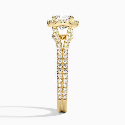 1,50 Karat Cushion Halo Tasarım Tektaş Laboratuvar Pırlanta Yüzük 18K -Aurelia - Bold Diamonds
