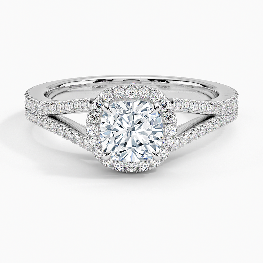 1,50 Karat Cushion Halo Tasarım Tektaş Laboratuvar Pırlanta Yüzük 18K -Aurelia - Bold Diamonds