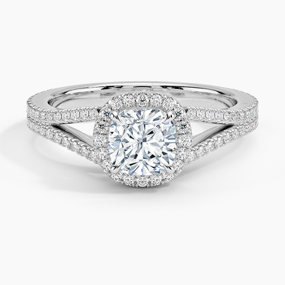 1,50 Karat Cushion Halo Tasarım Tektaş Laboratuvar Pırlanta Yüzük 18K -Aurelia - Bold Diamonds