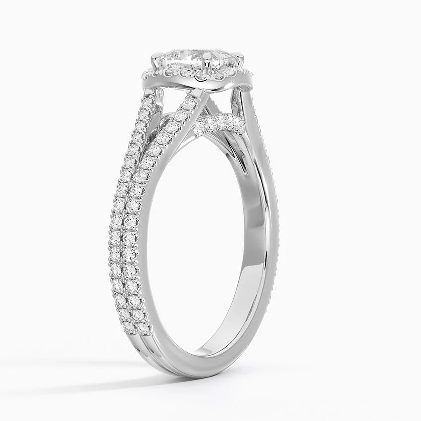 1,50 Karat Cushion Halo Tasarım Tektaş Laboratuvar Pırlanta Yüzük 18K -Aurelia - Bold Diamonds