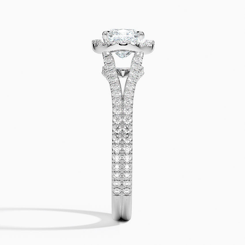 1,50 Karat Cushion Halo Tasarım Tektaş Laboratuvar Pırlanta Yüzük 18K -Aurelia - Bold Diamonds