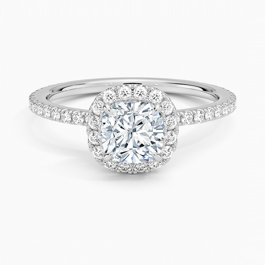 1,50 Karat Cushion Halo Tasarım Tektaş Laboratuvar Pırlanta Yüzük 18K -Celestia - Bold Diamonds