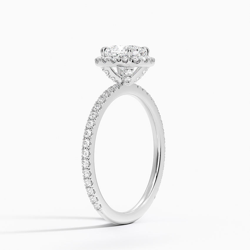1,50 Karat Cushion Halo Tasarım Tektaş Laboratuvar Pırlanta Yüzük 18K -Celestia - Bold Diamonds