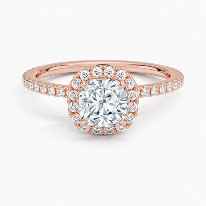 1,50 Karat Cushion Halo Tasarım Tektaş Laboratuvar Pırlanta Yüzük 18K -Celestia - Bold Diamonds