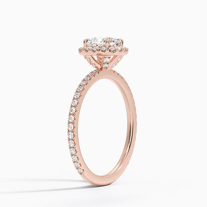 1,50 Karat Cushion Halo Tasarım Tektaş Laboratuvar Pırlanta Yüzük 18K -Celestia - Bold Diamonds