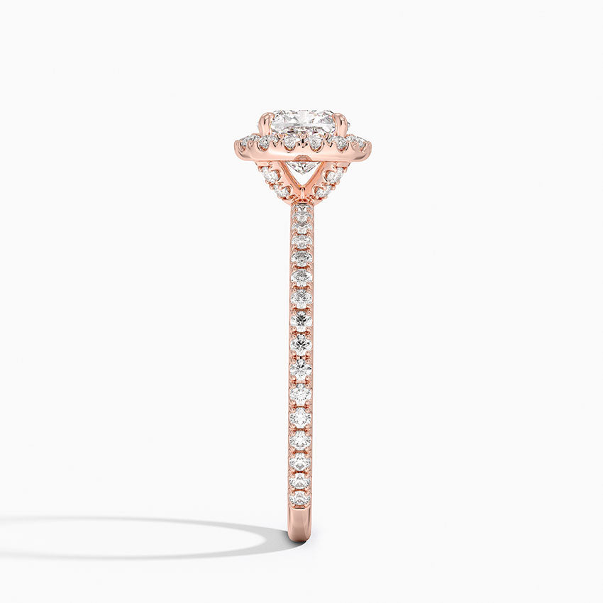 1,50 Karat Cushion Halo Tasarım Tektaş Laboratuvar Pırlanta Yüzük 18K -Celestia - Bold Diamonds