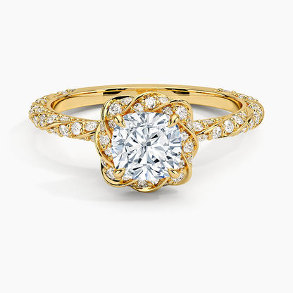 1.50 Karat Cushion Halo Tasarım Tektaş Laboratuvar Pırlanta Yüzük  18k -Elyra - Bold Diamonds