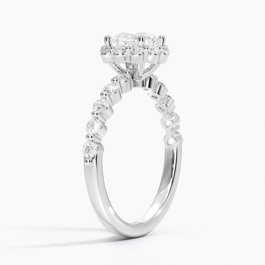 1.50 Karat Cushion Halo Tasarım Tektaş Laboratuvar Pırlanta Yüzük 18K -Mirara - Bold Diamonds