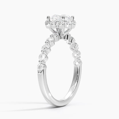 1.50 Karat Cushion Halo Tasarım Tektaş Laboratuvar Pırlanta Yüzük 18K -Mirara - Bold Diamonds