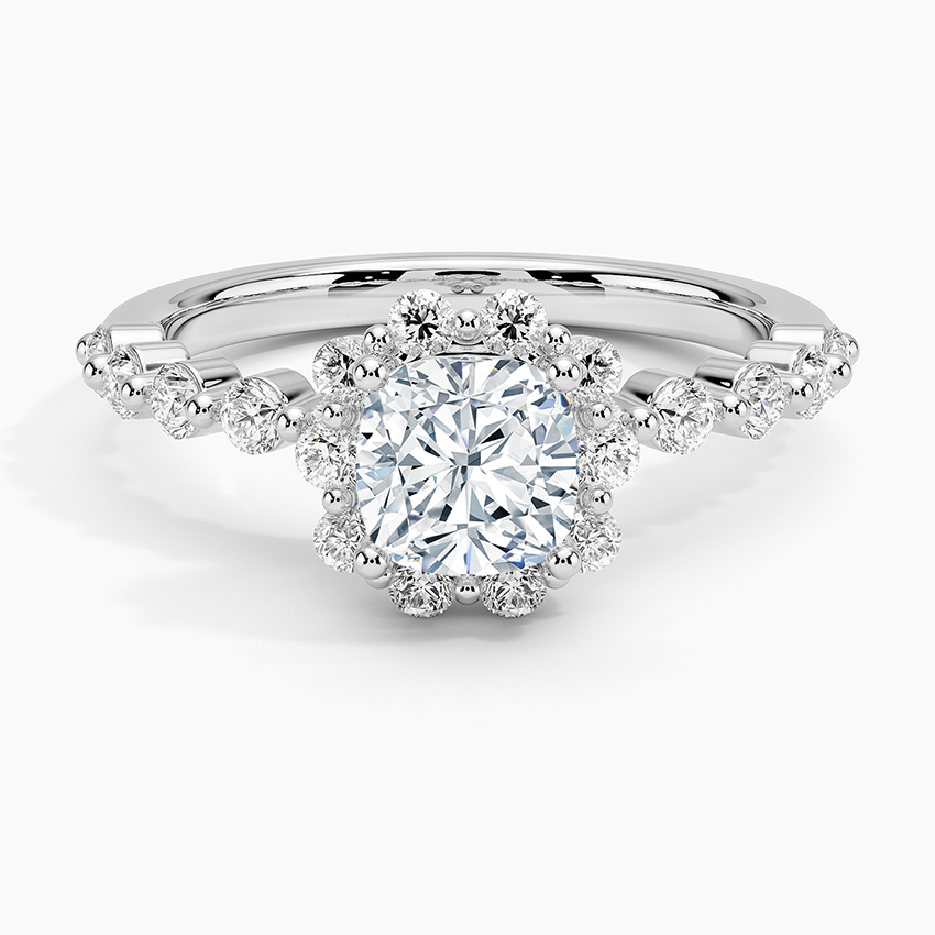 1.50 Karat Cushion Halo Tasarım Tektaş Laboratuvar Pırlanta Yüzük 18K -Mirara - Bold Diamonds