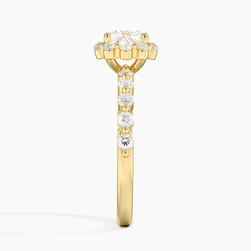 1.50 Karat Cushion Halo Tasarım Tektaş Laboratuvar Pırlanta Yüzük 18K -Mirara - Bold Diamonds