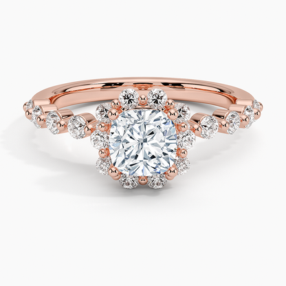 1.50 Karat Cushion Halo Tasarım Tektaş Laboratuvar Pırlanta Yüzük 18K -Mirara - Bold Diamonds