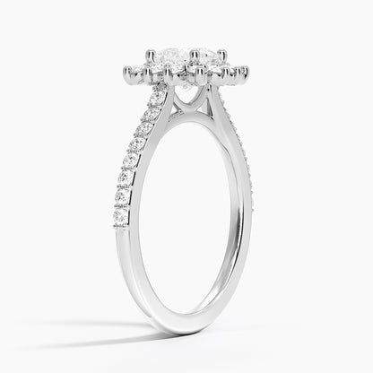 1,50 Karat Cushion Halo Tasarım Tektaş Laboratuvar Pırlanta Yüzük 18K -Seraphina - Bold Diamonds