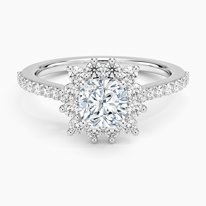 1,50 Karat Cushion Halo Tasarım Tektaş Laboratuvar Pırlanta Yüzük 18K -Seraphina - Bold Diamonds