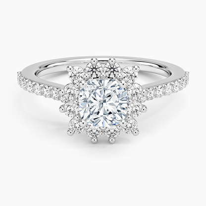 1,50 Karat Cushion Halo Tasarım Tektaş Laboratuvar Pırlanta Yüzük 18K -Seraphina - Bold Diamonds