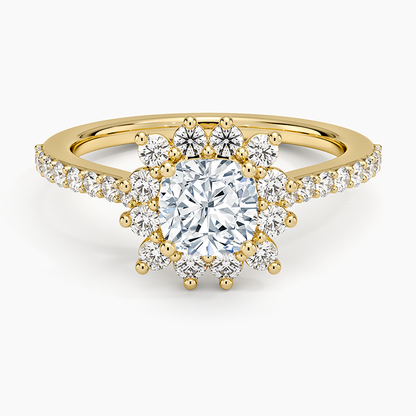 1,50 Karat Cushion Halo Tasarım Tektaş Laboratuvar Pırlanta Yüzük 18K -Seraphina - Bold Diamonds