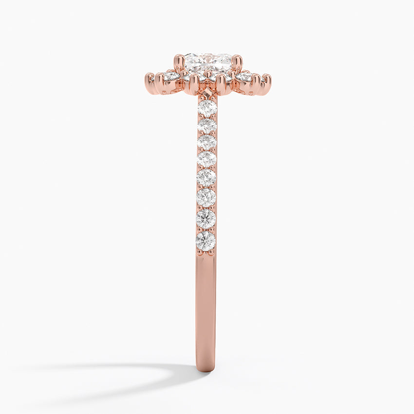 1,50 Karat Cushion Halo Tasarım Tektaş Laboratuvar Pırlanta Yüzük 18K -Seraphina - Bold Diamonds