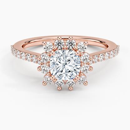 1,50 Karat Cushion Halo Tasarım Tektaş Laboratuvar Pırlanta Yüzük 18K -Seraphina - Bold Diamonds