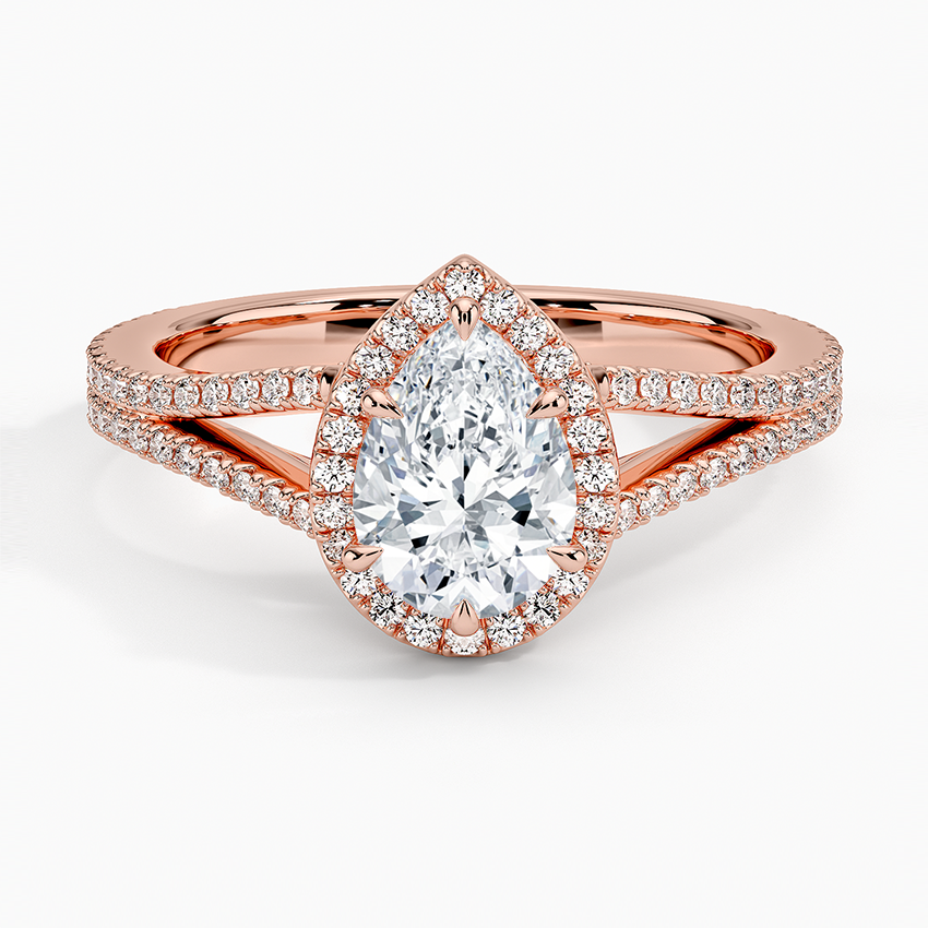 1,50 Karat Damla Halo Tasarım Tektaş Laboratuvar Pırlanta Yüzük 18K - Aurelia - Bold Diamonds
