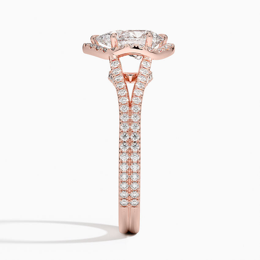 1,50 Karat Damla Halo Tasarım Tektaş Laboratuvar Pırlanta Yüzük 18K - Aurelia - Bold Diamonds
