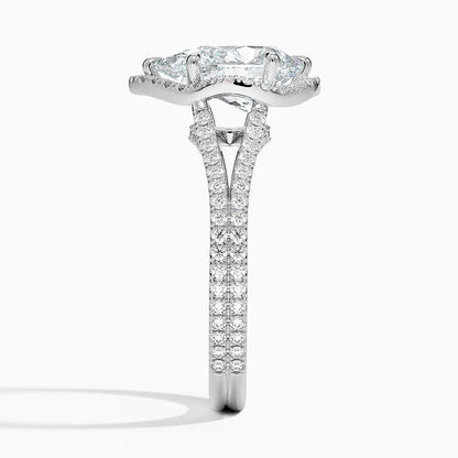 1,50 Karat Damla Halo Tasarım Tektaş Laboratuvar Pırlanta Yüzük 18K - Aurelia - Bold Diamonds
