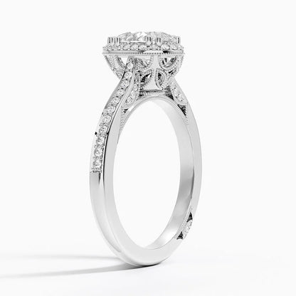 1.50 Karat Damla Halo Tasarım Tektaş Laboratuvar Pırlanta Yüzük 18K  -Clarella - Bold Diamonds