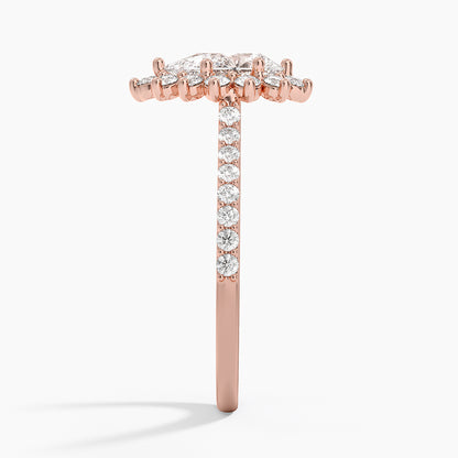1,50 Karat Damla Halo Tasarım Tektaş Laboratuvar Pırlanta Yüzük 18K-Seraphina - Bold Diamonds